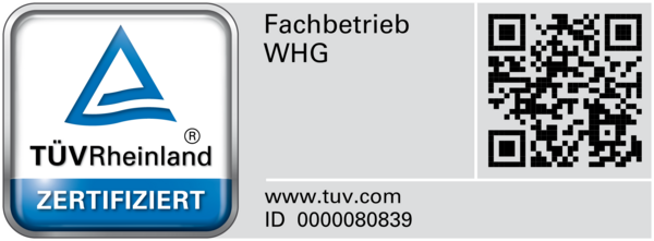 TÜV Rheinland geprüft — Fachbetrieb WHG, ID 0000080839