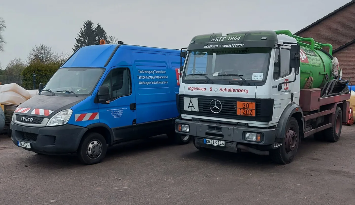 Fahrzeugflotte von Ingensiep & Schallenberg — Tankschutz-Fachbetrieb am Niederrhein seit 1964